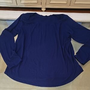 St. John's Bay Navy Long Sleeve Soft Knit Sweater Tunic Top, Sz XL